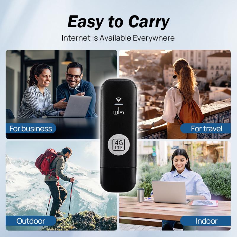 4G LTE Portable Wi‑Fi Hotspot with SIM Slot