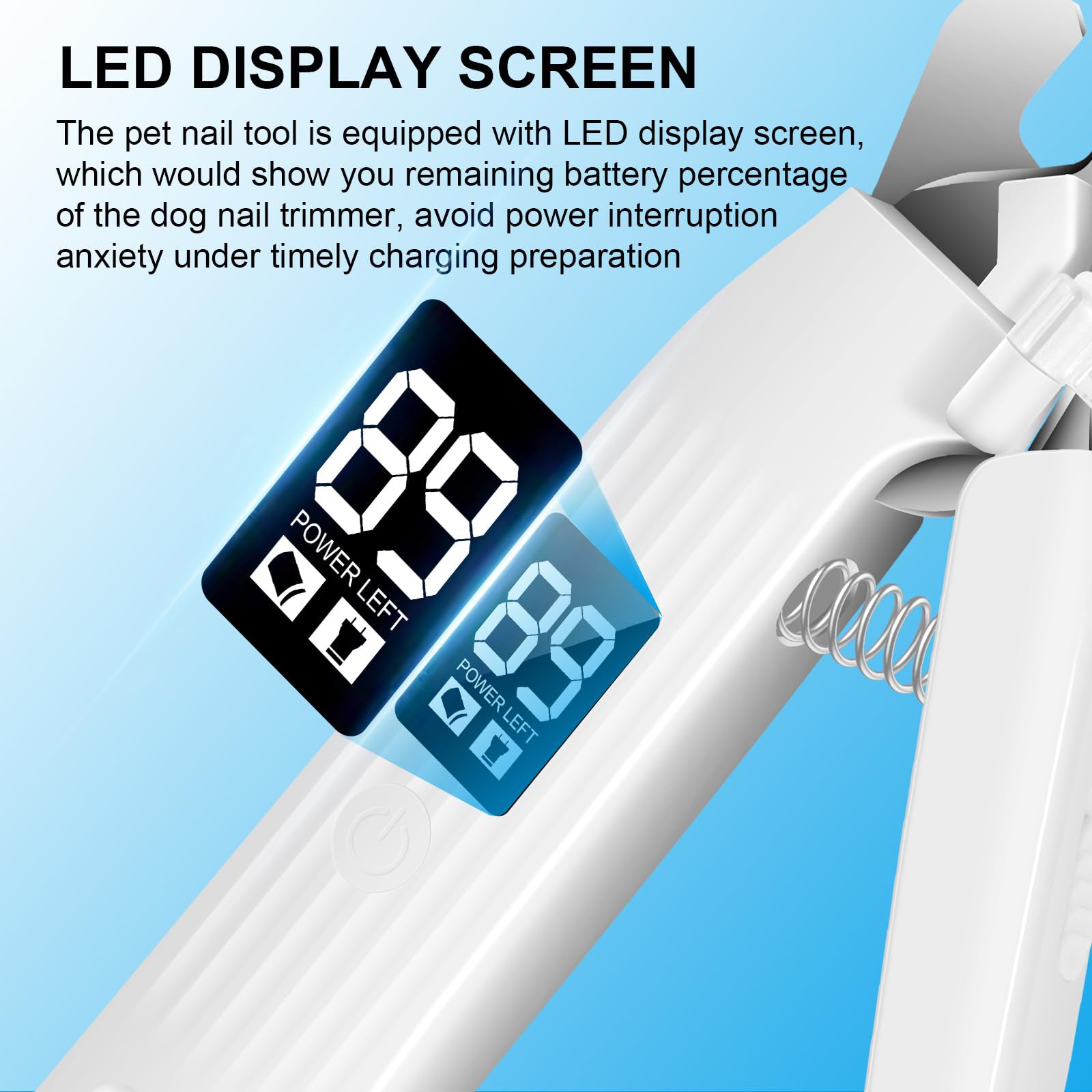 2-in-1 Pet Nail Clipper & Grinder with LED Light, Quiet & Safe Trimming