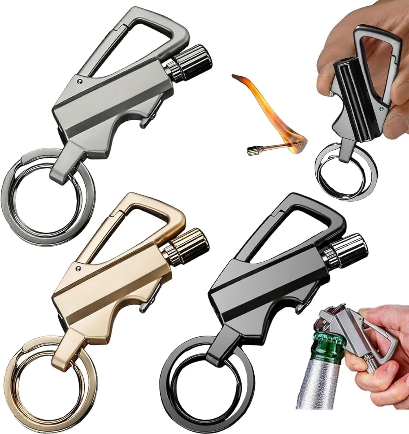 🔥Permanent Flint Fire Starter Keychain with Bottle Opener