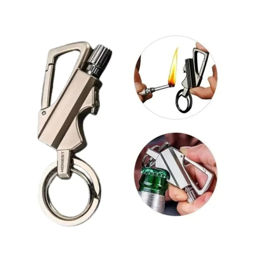 🔥Permanent Flint Fire Starter Keychain with Bottle Opener