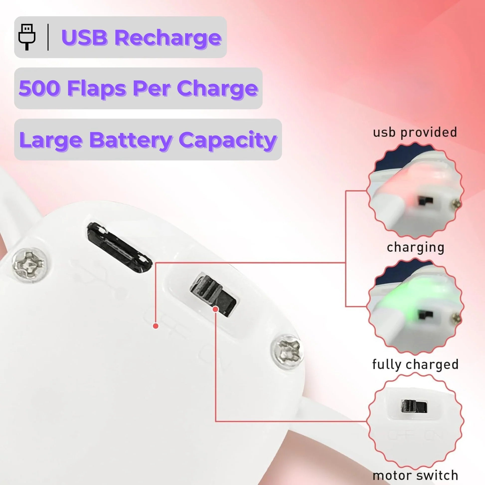 Lifelike Bird Cat Toy with Flapping Wings & Automatic Rest