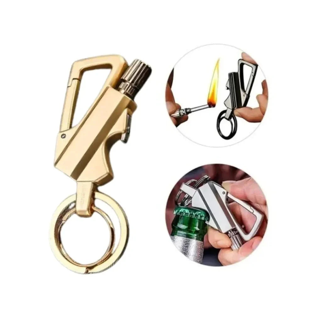 🔥Permanent Flint Fire Starter Keychain with Bottle Opener