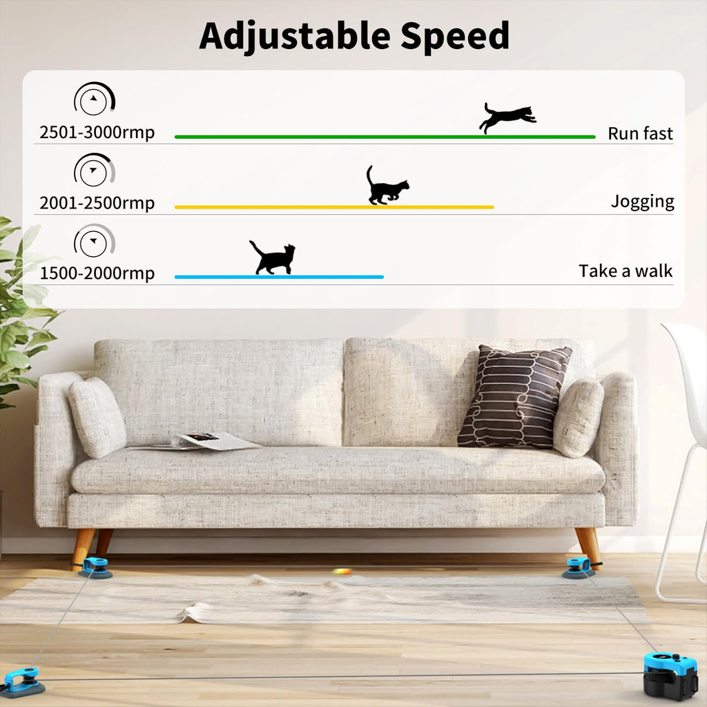 Interactive Cat Toy for Indoor Cats, Auto/Manual Feather Mouse Treadmill