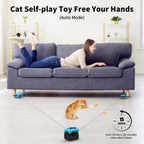 Interactive Cat Toy for Indoor Cats, Auto/Manual Feather Mouse Treadmill