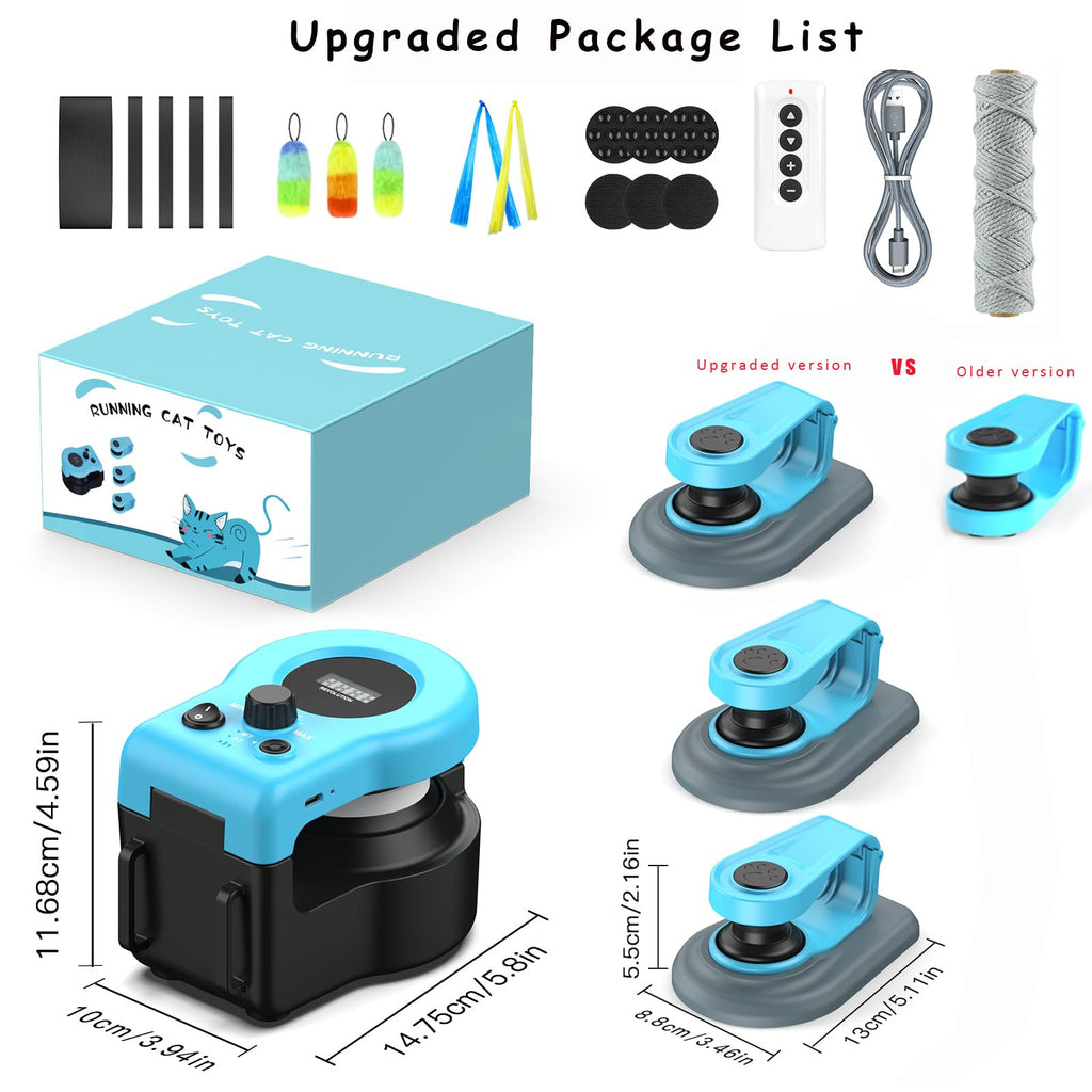 Interactive Cat Toy for Indoor Cats, Auto/Manual Feather Mouse Treadmill