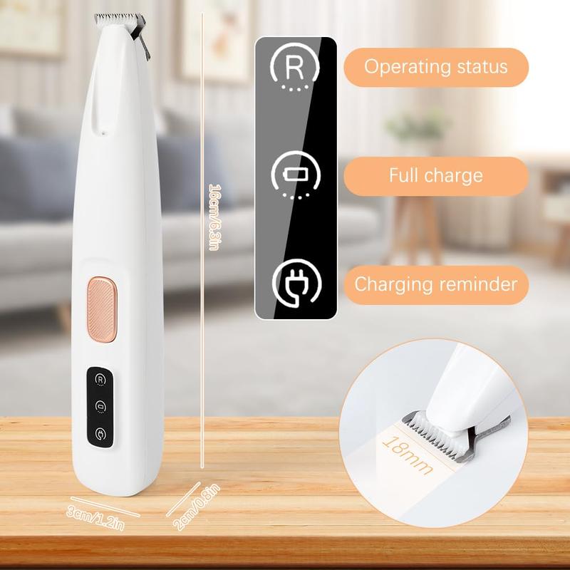 Upgraded LED Dog Paw Trimmer - Low Noise, Waterproof Pet Hair Shaver