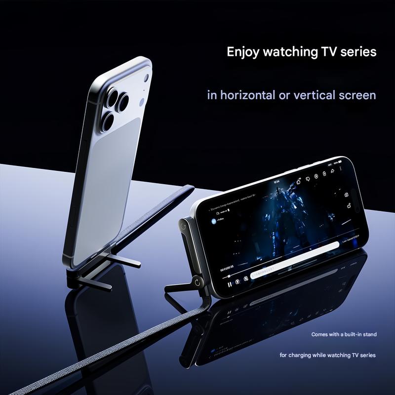 240W 2‑in‑1 Fast Charging Cable with Invisible Phone Stand