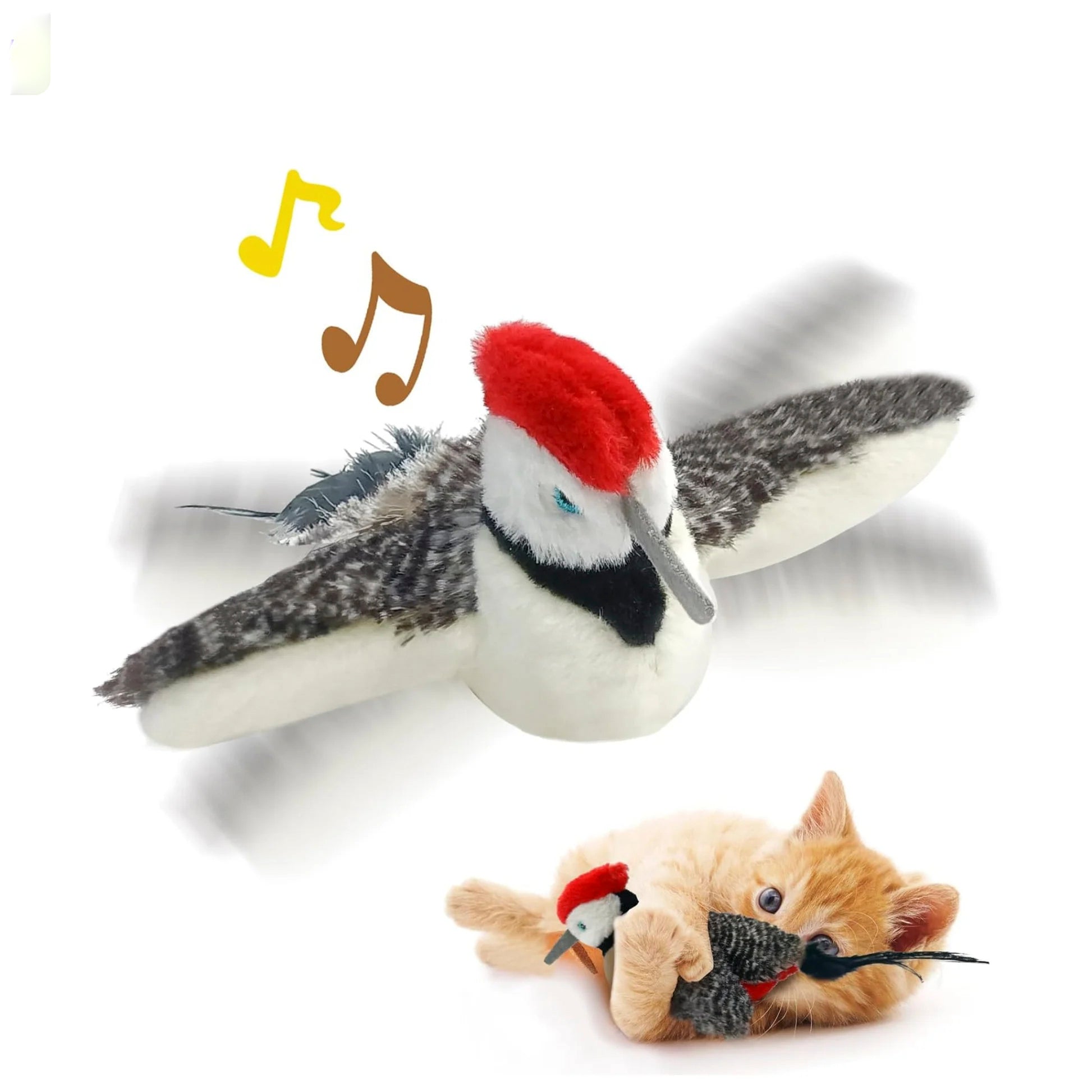 Lifelike Bird Cat Toy with Flapping Wings & Automatic Rest