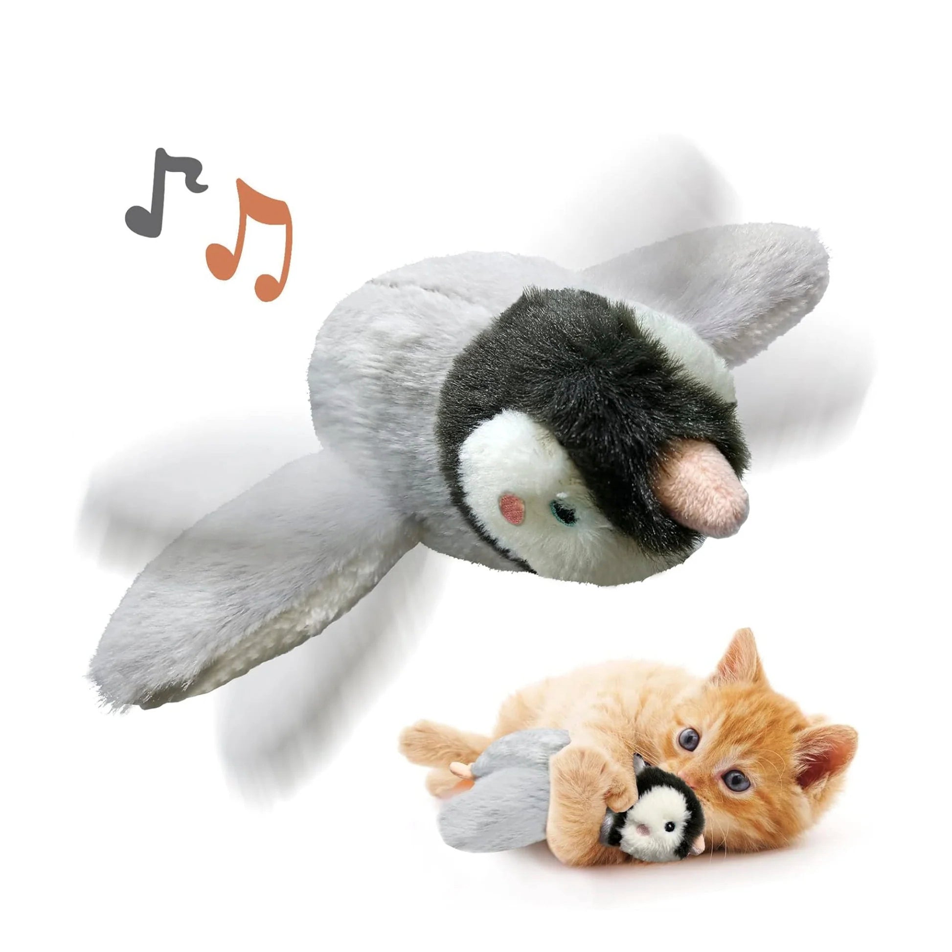 Lifelike Bird Cat Toy with Flapping Wings & Automatic Rest