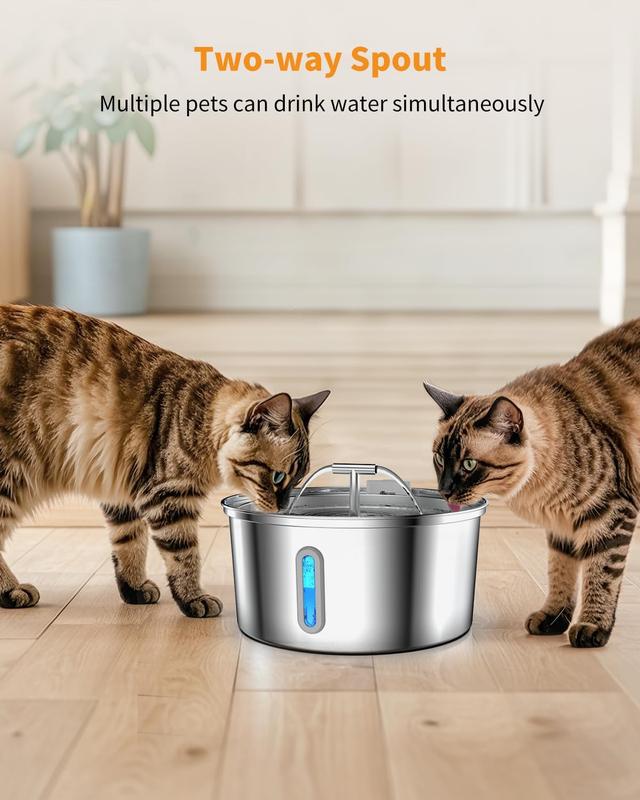 Smart Cordless Pet Water Fountain 3.2L with Motion Sensor & 304 Steel