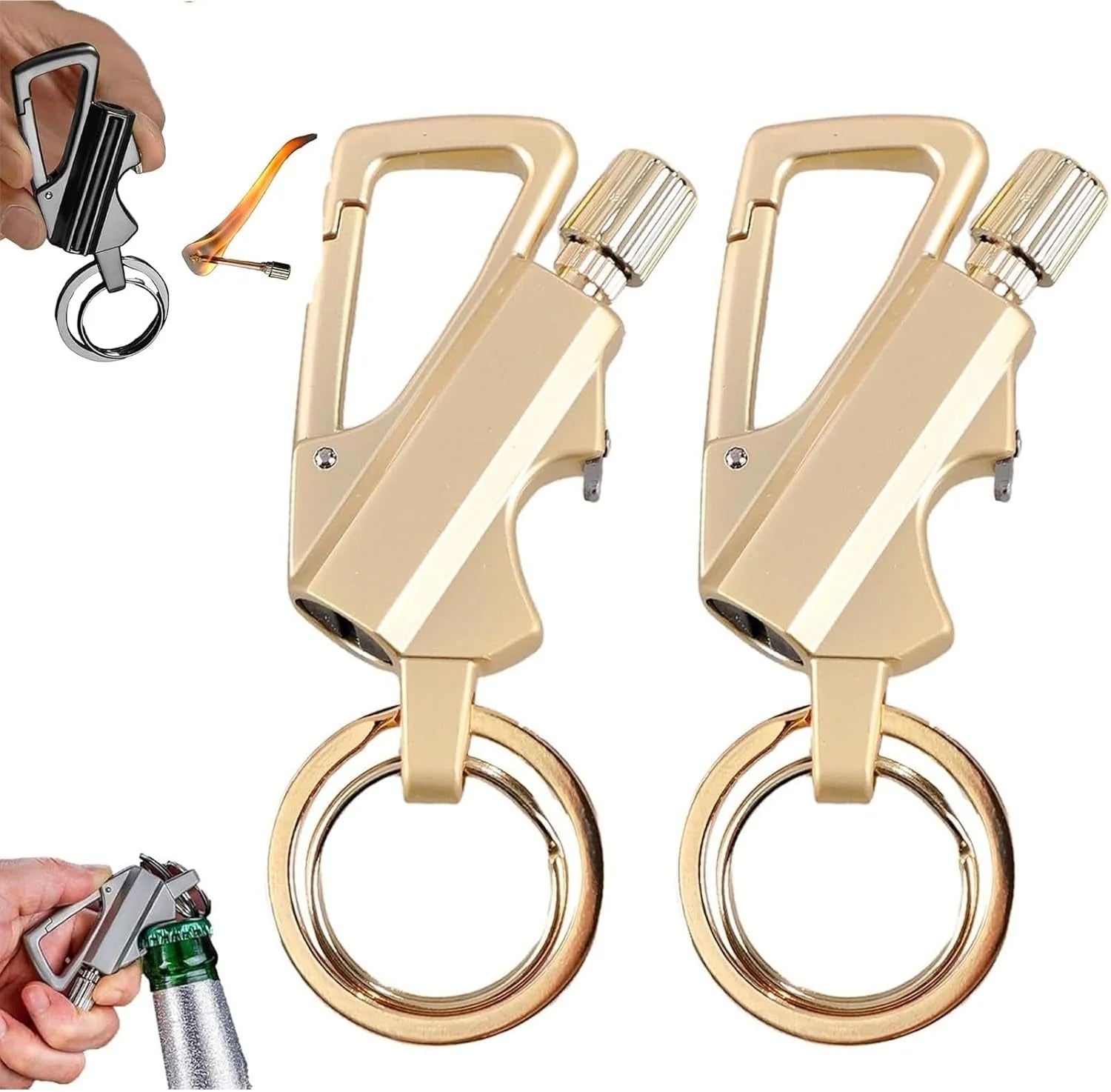 🔥Permanent Flint Fire Starter Keychain with Bottle Opener