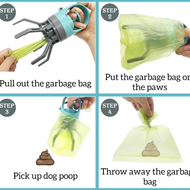 Walk & Clean 2-in-1 Dog Poop Scooper with Waste Bag Dispenser, Portable