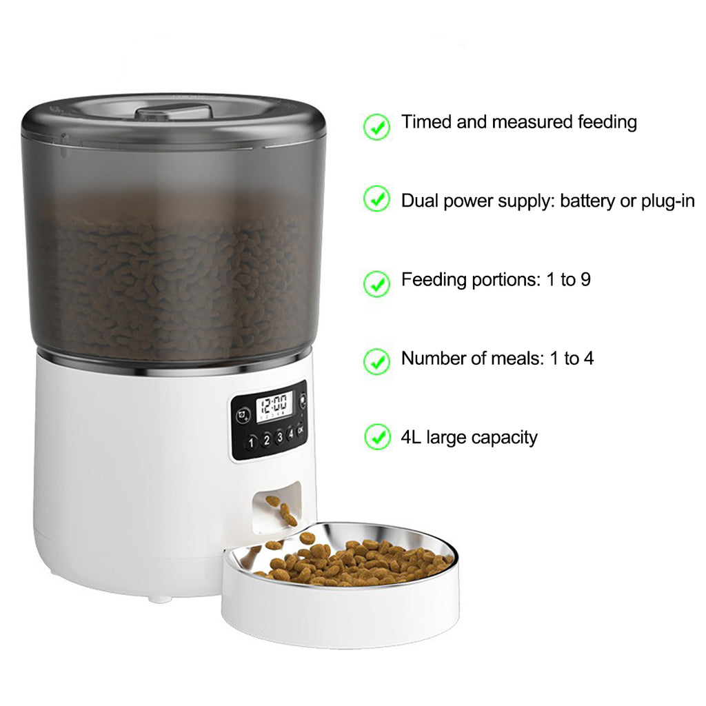 4L Smart WiFi Pet Feeder with App, Custom Voice Message & Freshness Lock