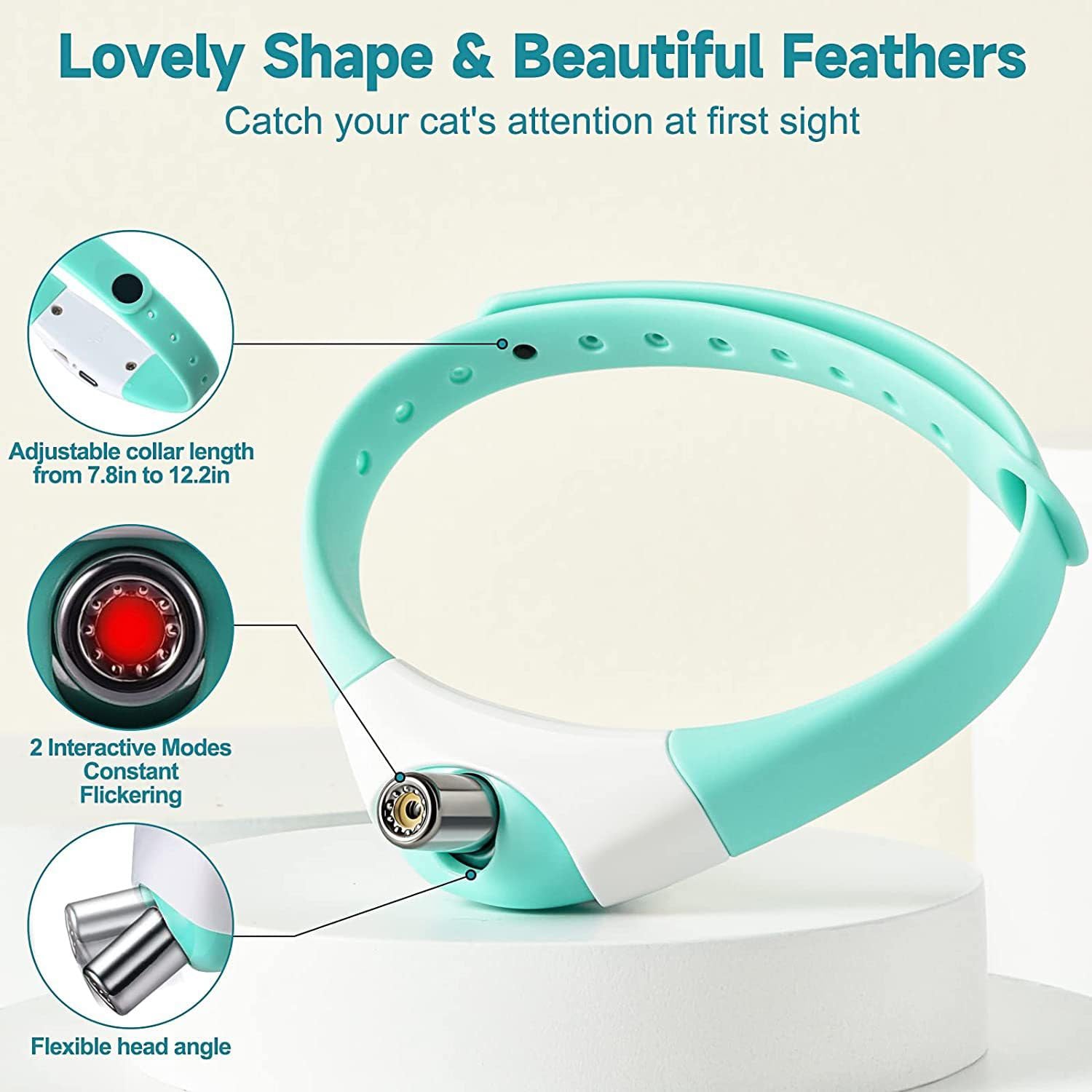 Automatic Laser Cat Toy Collar with Rechargeable Battery, Interactive Fun